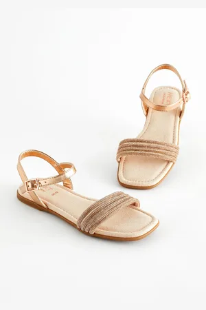 Next Girls Rose Gold Glitter Occasion Sandals