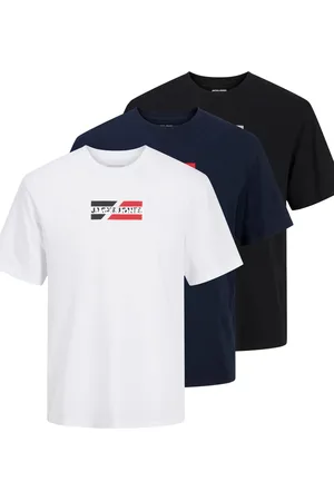 JACK & JONES Blue 3 Pack Short Sleeve Graphic Logo T-Shirts XXL
