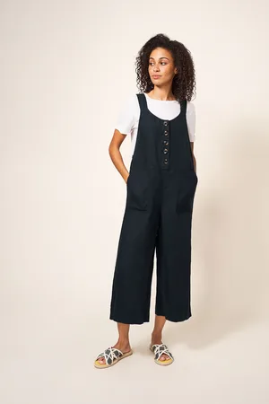 White Stuff Womens Viola 100% Linen Dungarees