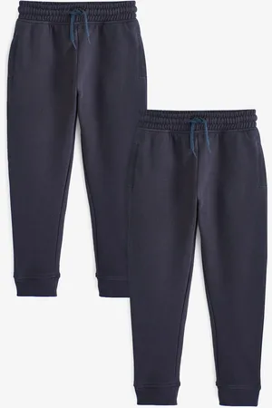 Next Boys Navy Slim Fit 100% Cotton Rich Joggers 2 Pack (3-16yrs)