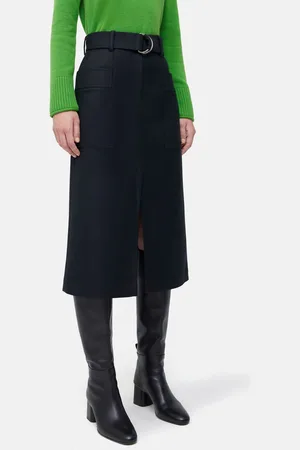 Jigsaw Womens Wool Belted Utility Skirt