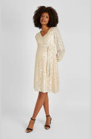 JoJo Maman Bébé Sequin V-Neck Maternity Mini Dress L