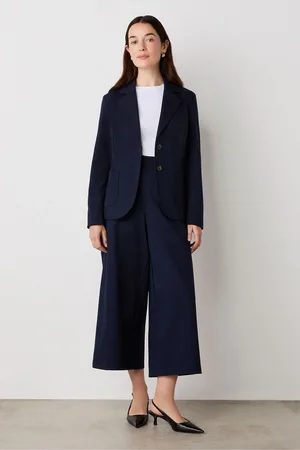 Finery London Navy Jules Ponte Jersey Blazer AU 16