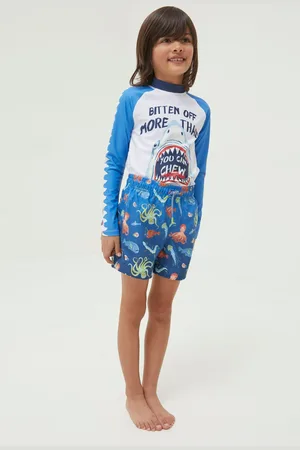 Fat Face Boys FatFace Deep Sea Boardies Swim Shorts