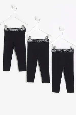 River Island Girls Girls Waistband 100% Cotton Leggings 3 Pack