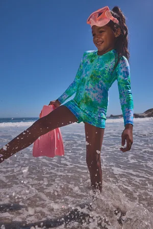Next Girls Long Sleeved Shortie Swimsuit (3-16yrs)