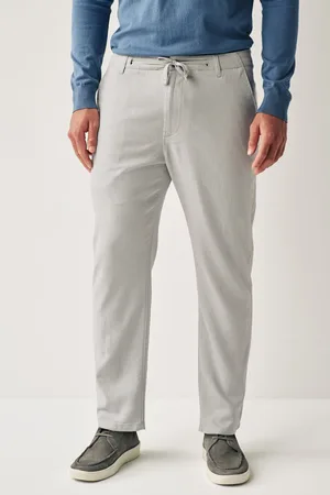 Next Mens Light Linen Viscose Drawstring Trousers