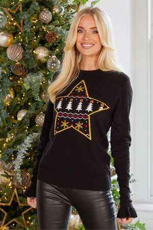 Threadbare Womens Curve Crew Neck Christmas Jumper