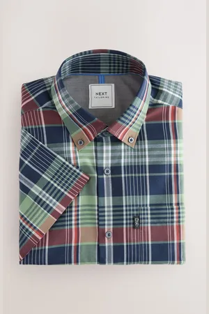 Next Regular Fit Short Sleeve Easy Iron Button Down Oxford Shirt M