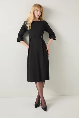 LK Bennett Halina Gold Button Detail Dress AU 20