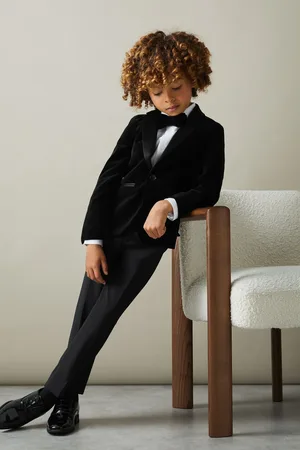 Reiss Boys Ace 3-9 yrs Velvet Single Breasted Blazer