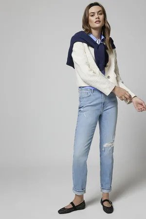 River Island Womens Mom High Rise Bum Sculpt 100% Cotton Jeans