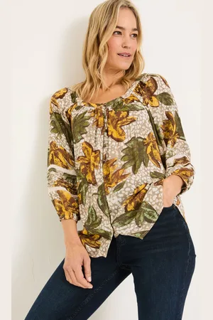 Fat Face FatFace Caitlin Natural Wilding Leaves Tunic AU 22