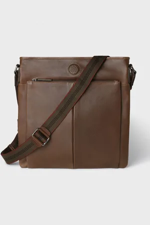 Osprey Mens The Compass Leather Cross-Body Brown Bag