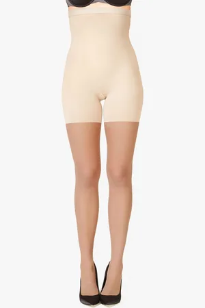 Spanx Womens Shaping High-Waisted Mid-Thigh Sheers Tights