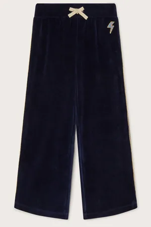 Monsoon Girls Wide Leg Velour Joggers