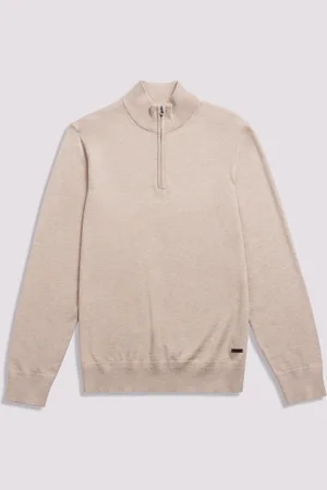 Duchamp Dark Grey Quarter Zip Funnel Neck Black Jumper S