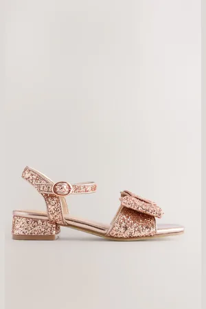 Next Rose Gold Glitter Bow Heeled Sandals AU 6 (EU 39)