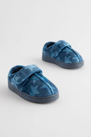 Next Boys Navy Touch Fastening Cupsole Slippers