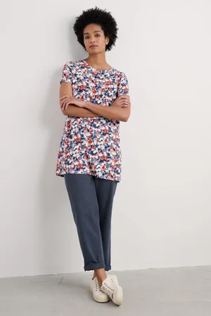 Seasalt Cornwall Black Multi Bowithick Jersey Tunic AU 26-28