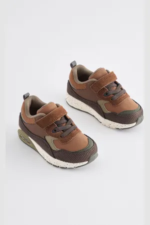 Next Boys Tan Elastic Lace Trainers