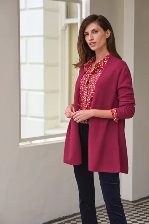 Pure Collection Womens Cashmere Long Swing Cardigan