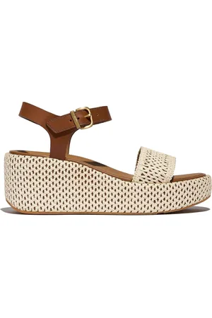 FitFlop Platfforms Woven Wedge Ankle Strap Brown Sandals AU 8 (EU 39)