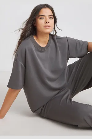 Simply Be Grey Luxe Modal Short Sleeve Sweatshirt AU 16