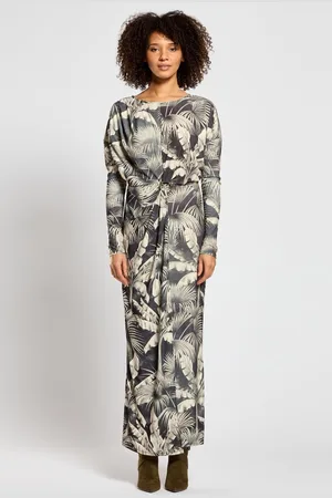 DASKA Maxi Dress With Long Sleeves And Buckle Detail S