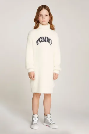 Tommy Hilfiger Girls Turtleneck Fluffy Long Sleeved Dress