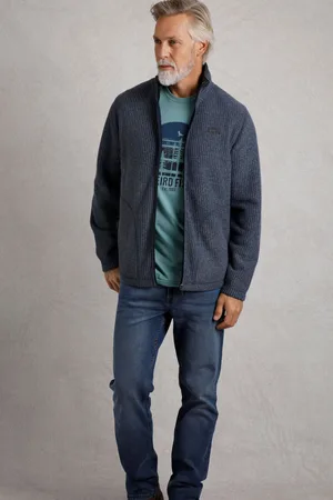 Weird Fish Mens Dark Shires Eco Full Zip Grid Fleece