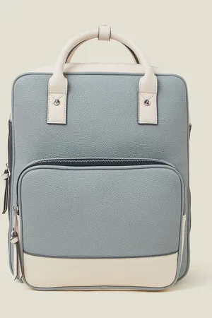 Accessorize Blue Colourblock Faux Leather Backpack One
