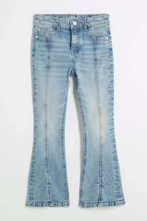 River Island Girls Girs 100% Cotton Split Front Flare Jeans