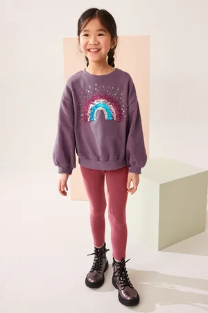 Next Girls Berry Red Rainbow Sequin Sweatshirt And Legging Set (3-16yrs)