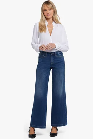 NYDJ Blue Teresa Wide Leg Jeans AU 12