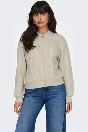 ONLY Womens Zip Front Knitted Cardigan