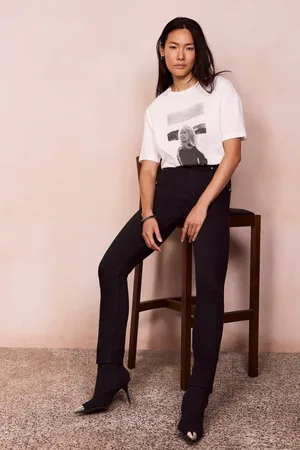 mint&berry Black Mid Rise Slim Jeans AU 14 R