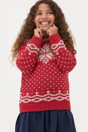 Fat Face Girls FatFace Snowflake Jumper