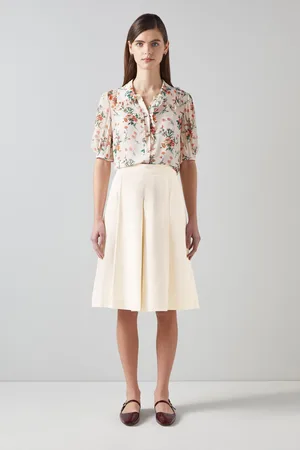 LK Bennett Womens Soft Tailored Skirt with Linen