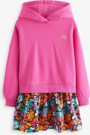 Little Bird Girls Sweat Mockable Hooded Dress