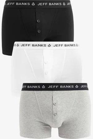 Jeff Banks Mens Multi Classic Button Fly Boxers 3 Pack
