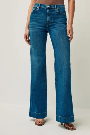 7 for all Mankind Blue Dojo Soho Wide-Leg Jeans 27W x 31R (UK 27 R)