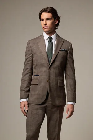 Next Mens Trimmed Check Suit Jacket