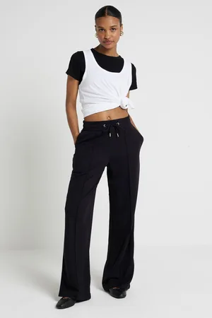 River Island Womens Wide Leg Side Piped Joggers