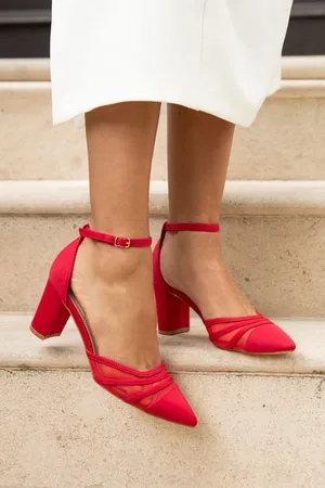 Linzi Tasha Scuba Block Court Heels With Mesh Front Detail AU 10 (EU 41)