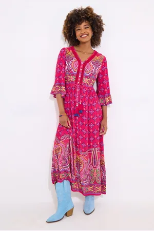 Joe Browns Border Print Button Maxi Dress AU 8