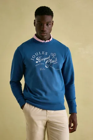 Joules Mens Mason Navy Graphic Crew Neck Jumper