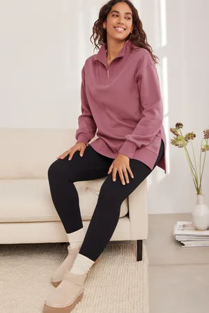 Bath & Body Works Womens Mauve Quarter Zip Sweatshirt