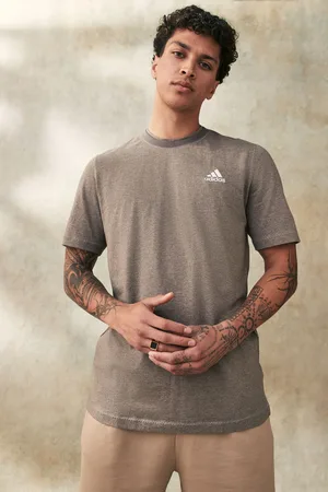 adidas Mens 100% Cotton Essentials Melange T-Shirt