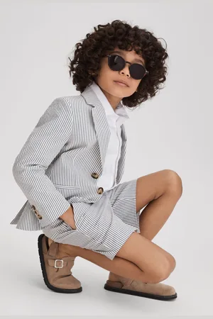 Reiss Boys Soft Barr 9-13 yrs Single Breasted Seersucker Blazer